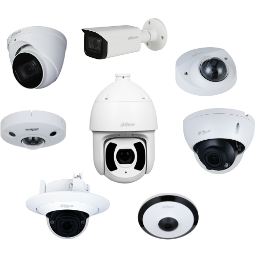 Range of Dahua dome, bullet, PTZ and fisheye cameras